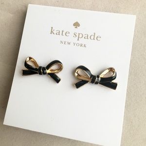 NWT Kate Spade Black bow stud earrings